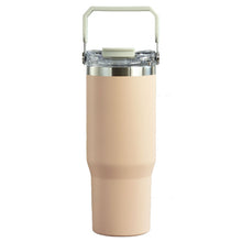 画像をギャラリービューアに読み込む, ストロー付き タンブラー 名入れ 900ml 大容量 2WAY ensemble 保冷 保温 フラワーフォント 蓋付き 持ち手付き ハンドル付き
