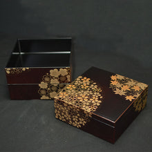 画像をギャラリービューアに読み込む, お重箱 重箱 おしゃれ 日本製 3段 花丸春秋 5寸 3～4人用 溜 間 仕切り無し 北市漆器 おしゃれ ピクニック 箱入り 国産
