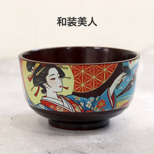 画像をギャラリービューアに読み込む, お椀 椀 木製 汁椀 日本の伝統柄 浮世絵 神奈川沖浪裏 和柄 さくら 和装美人 全4種 ショコラ色
