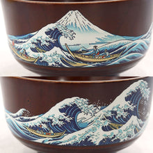 画像をギャラリービューアに読み込む, お椀 椀 木製 汁椀 日本の伝統柄 浮世絵 神奈川沖浪裏 和柄 さくら 和装美人 全4種 ショコラ色
